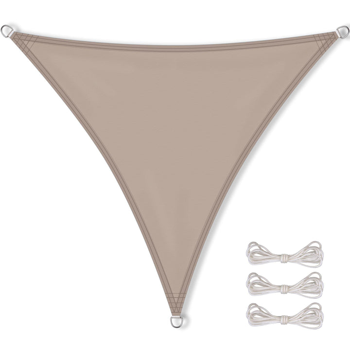 CelinaSun Sonnensegel PES Dreieck gleichseitig 3,6x3,6x3,6m Taupe UPF 50+ Premium Sonnenschutz inkl