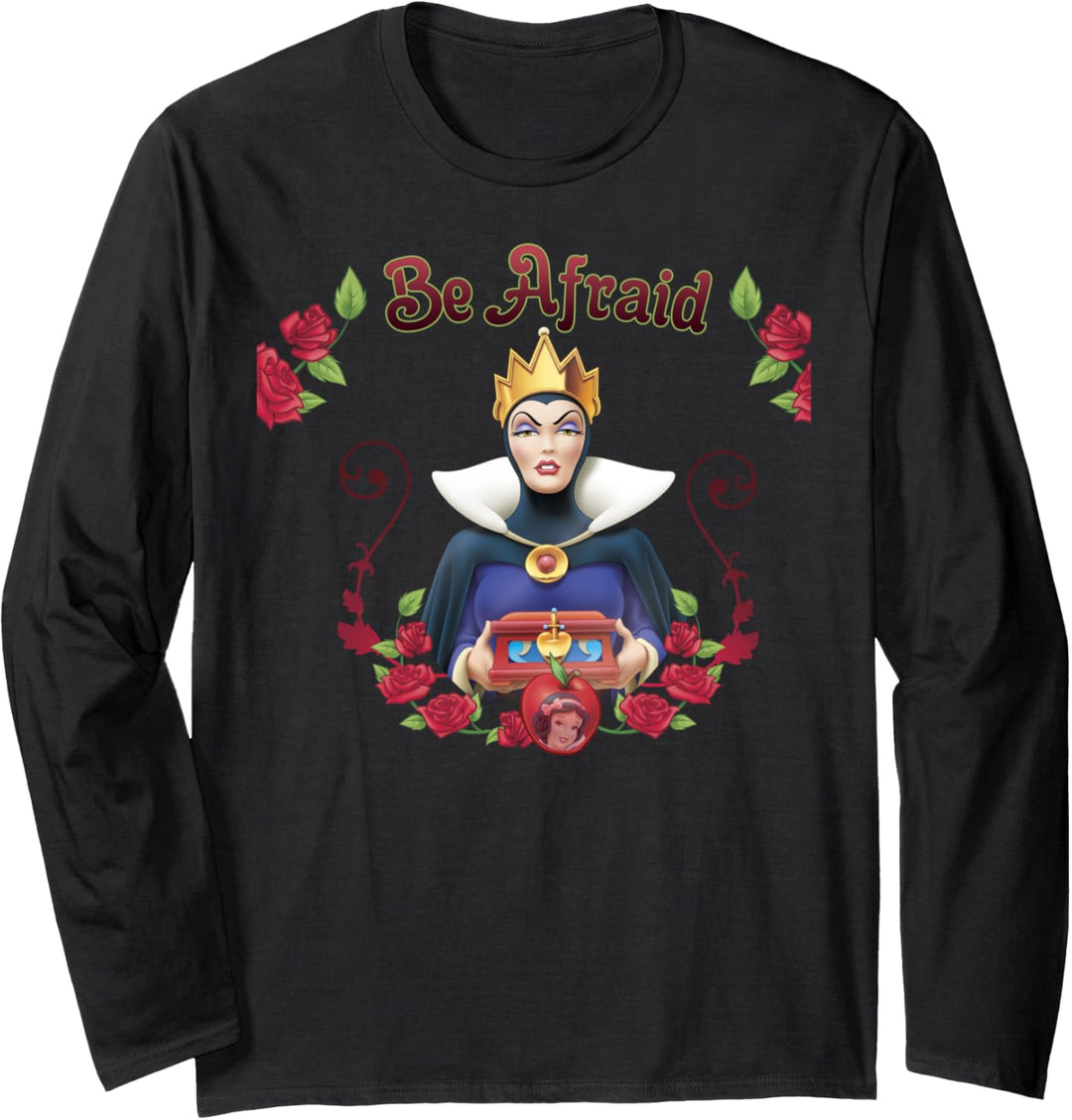 Disney Snow White Evil Queen Be Afraid Floral Portrait Langarmshirt