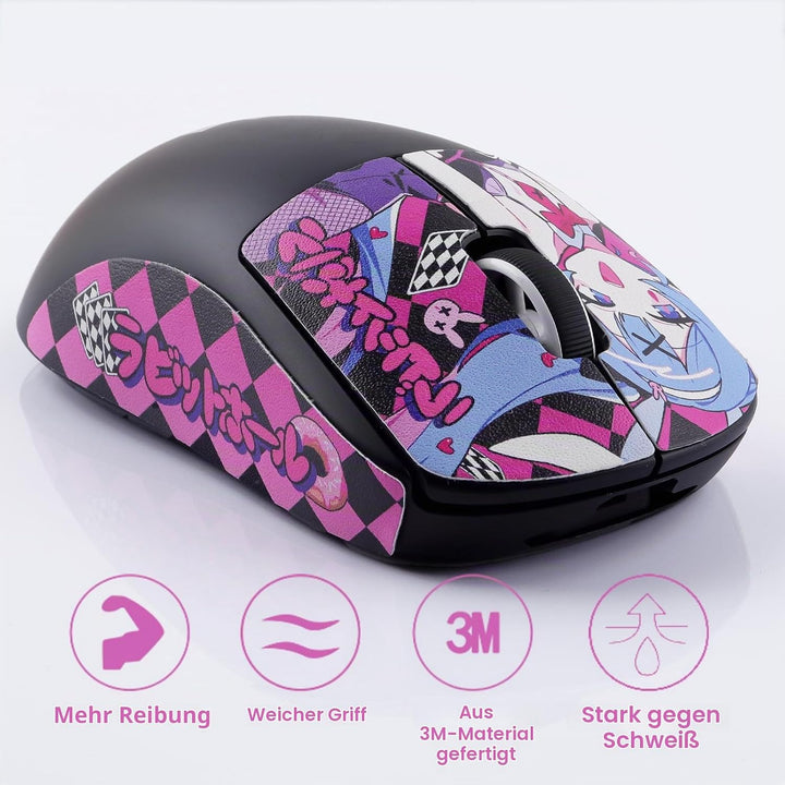 Hyekic Mouse Grip Tape Fit for Logitech G PRO X Superlight, 4 Pieces, Anti-Slip Gaming Mouse Skins,