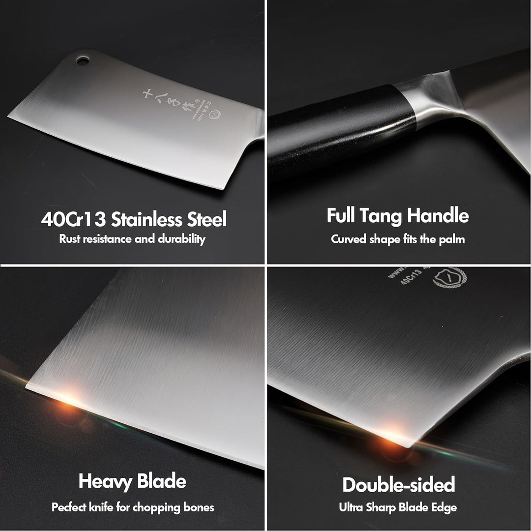 SHI BA ZI ZUO Kochmesser Küchenmesser Hochwertiges Fleischermesser aus rostfreiem Stahl Chinesisches