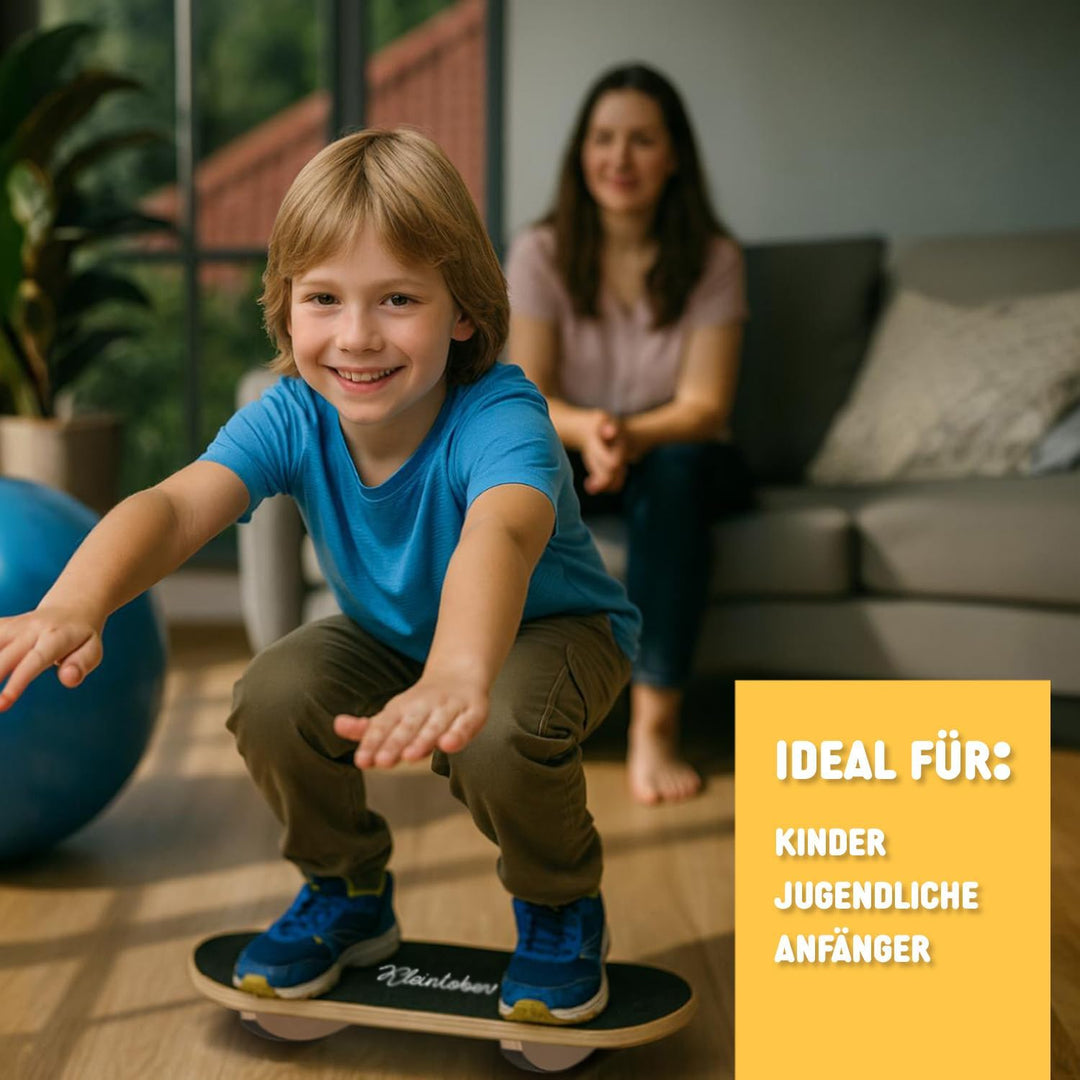 KLEINTOBER Kinder Balance Board I Balancierbrett Kinder mit 3 Schwierigkeitsstufen I Wackelbrett aus