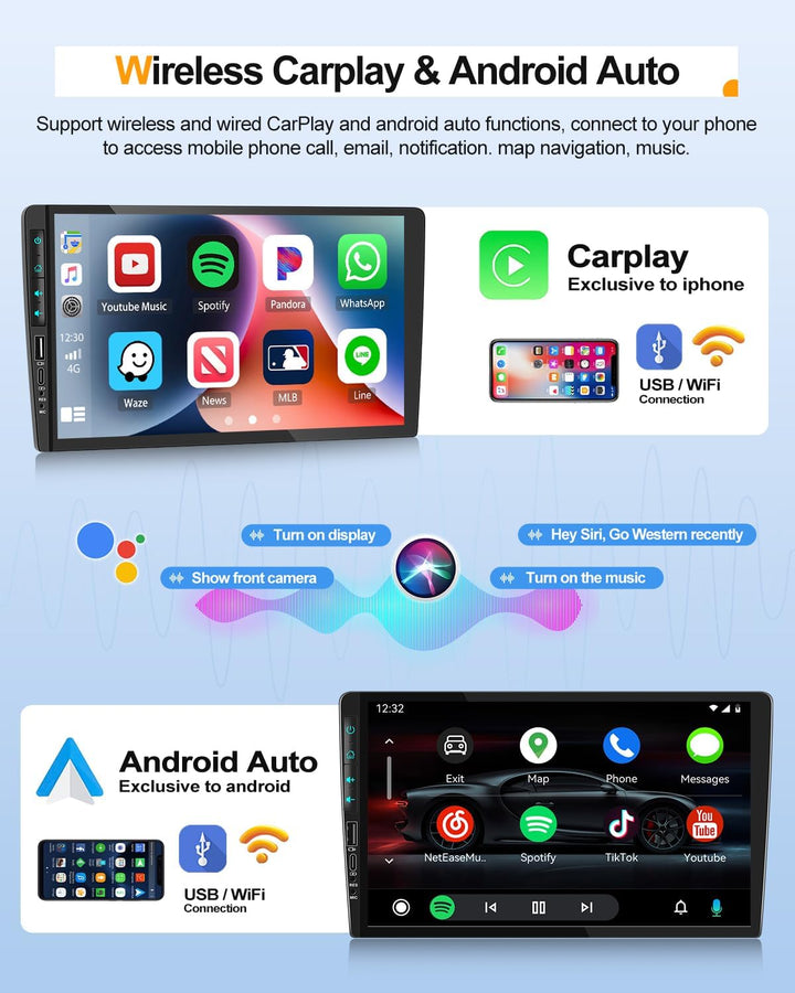 2G+64G CAMECHO Android 13 Autoradio mit Navi für Suzuki Splash Ritz/Opel Agila B 2004-2014,Doppel Di