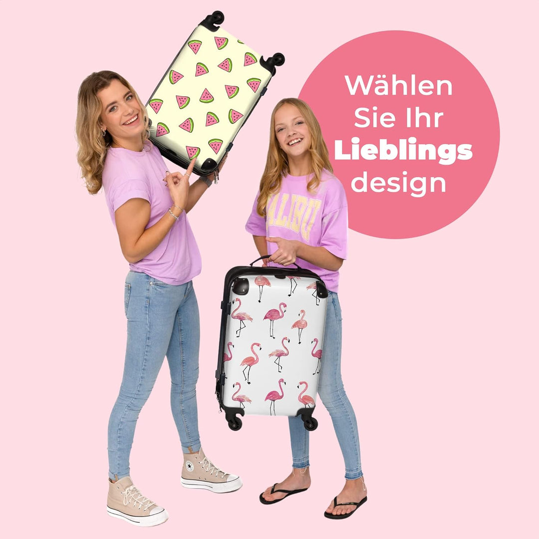 NoBoringSuitcases.com® Reisekoffer Kinderkoffer Mädchen Hartschalenkoffer Gross Trolley Gepäck Koffe