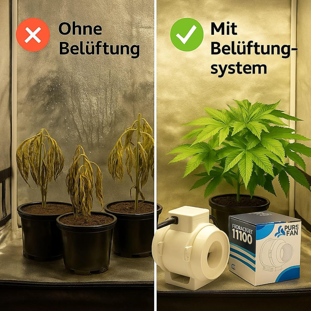 Weedness Grow Abluft 2-stufig 830-1040 m³/h 200 mm Anschluss - Lüfter Zu & Ventilator Rohrventilator