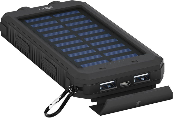 Goobay 49216 Outdoor Powerbank 8.0 (8.000 mAh), für Outdoor-Abenteuer Dank Robusten Design, Solarpan