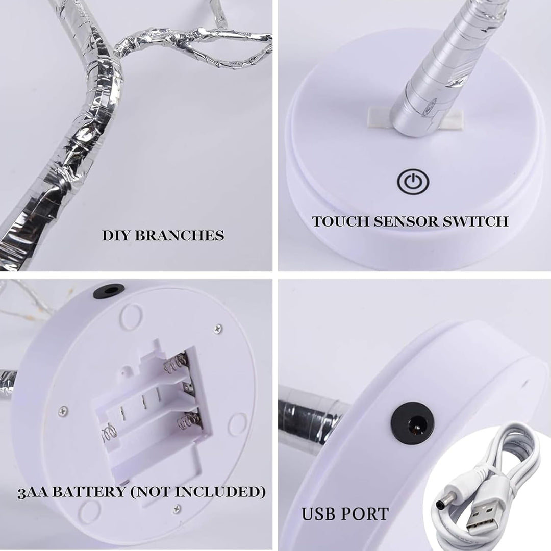 108 LED Lichterbaum Warmweiss, Dimmbar Mit Fernbedienung & Timer, 8 Modi, USB/Batteriebetrieben, Ver