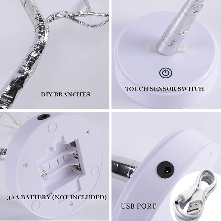 108 LED Lichterbaum Warmweiss, Dimmbar Mit Fernbedienung & Timer, 8 Modi, USB/Batteriebetrieben, Ver
