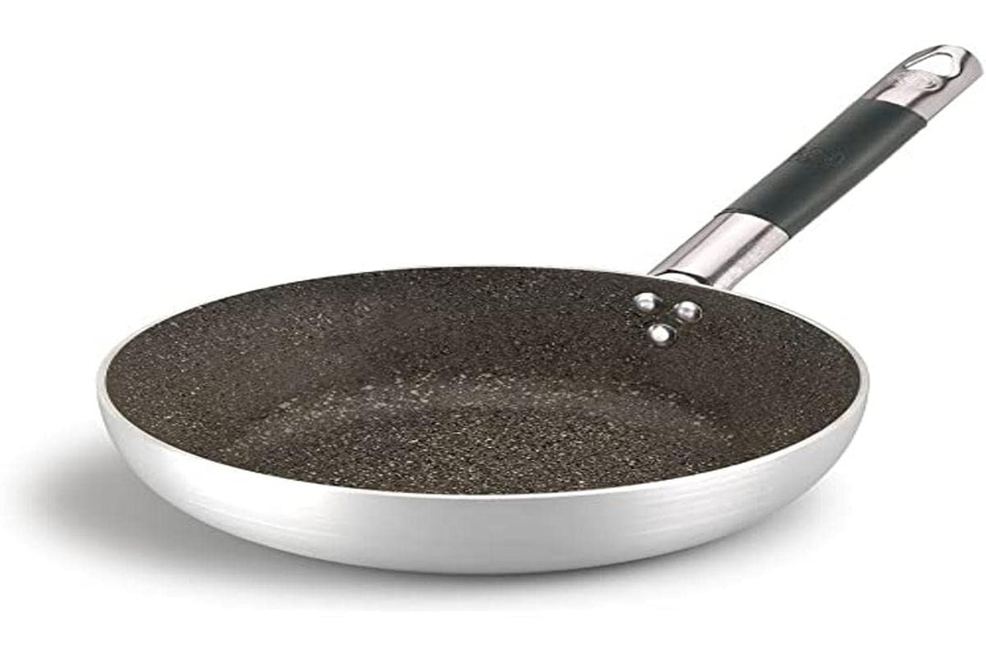 Pentole Agnelli Infinity Flache Pfanne, Metall, Silber/schwarz, 36 cm, 36 cm