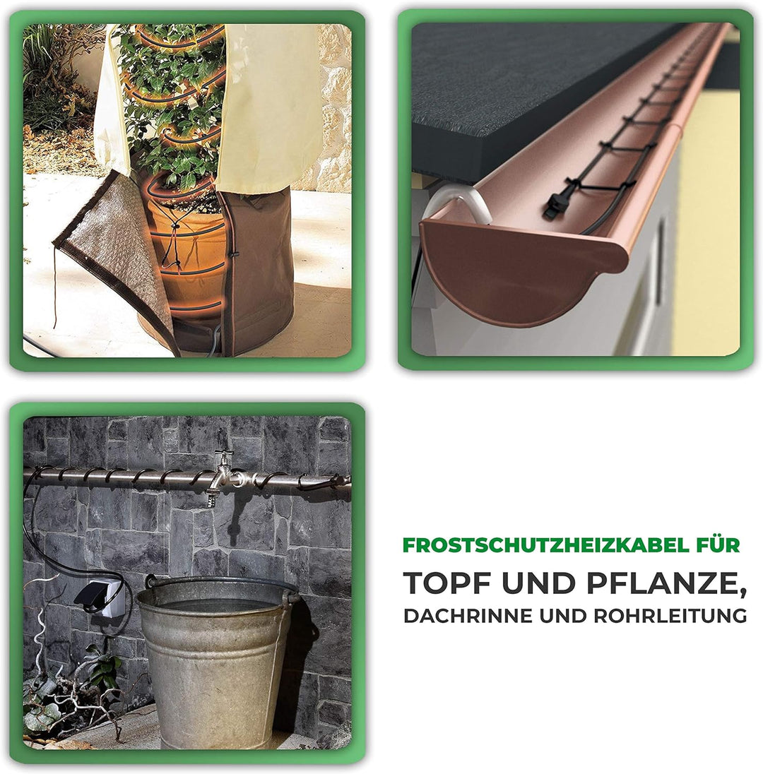 Bio Green Pflanzen-Heizkabel | 6 Meter | 60 Watt | selbstlimitierend | schützt Pflanzen und Töpfe vo