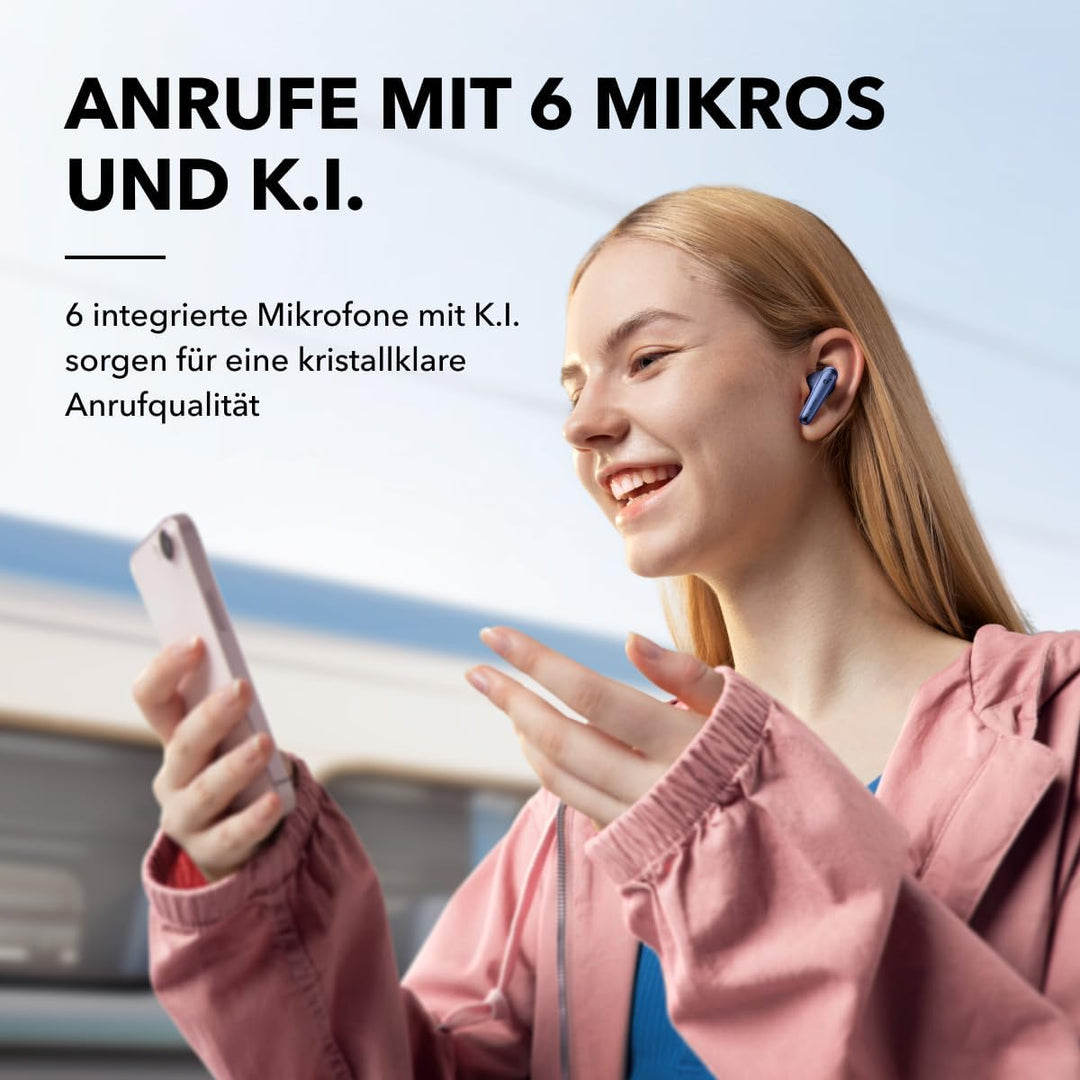 soundcore by Anker Liberty 4 NC Bluetooth-Kopfhörer mit Geräuschunterdrückung, 98,5% Noise Cancellin