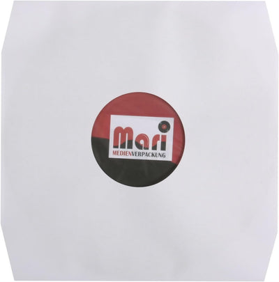 Mari-Medienverpackungen LP Schallplatten Innenhüllen (100 St.) weiss mit Eckschnitt gefüttert Vinyl
