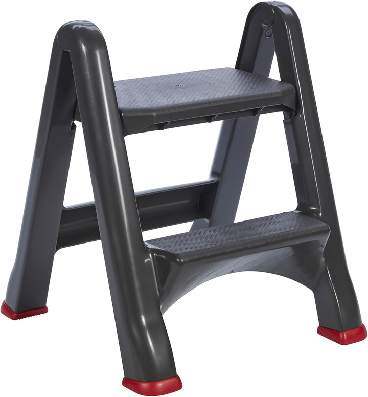 CURVER Klapptritt, Plastik, anthrazit/rot, 48.6 x 17.2 x 63 cm Tritthocker 48.6 x 17.2 x 63 cm, Trit