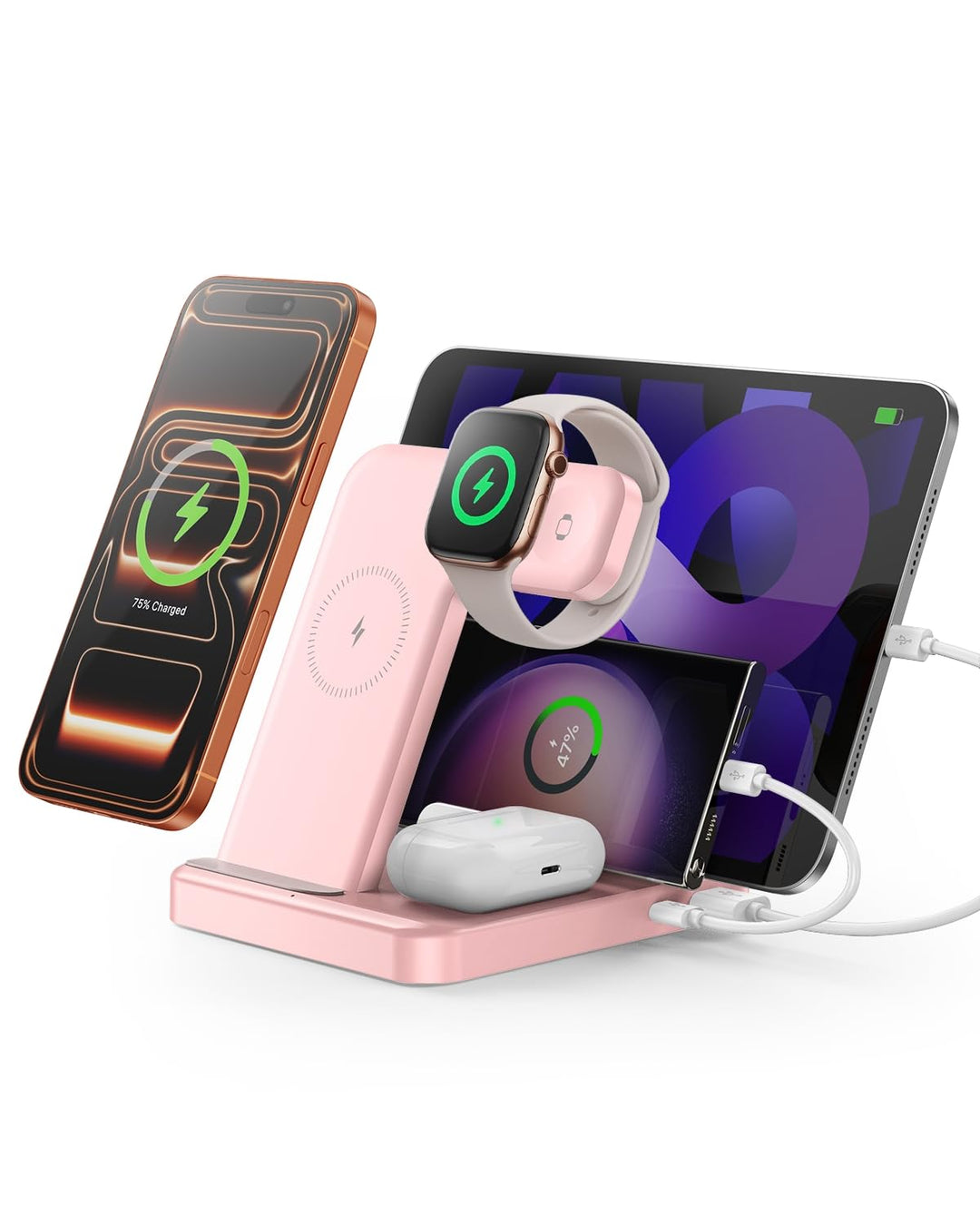 Intoval 5-in-1 Ladestation, kompatibel mit iPhones 17/17 Pro/17 Pro Max, iPad Pro/Air/Mini, Apple Wa