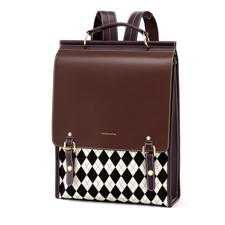 Cnolés Business Rucksack Damen Leder Eleganter Daypack Wasserdicht Damen-Rucksackhandtaschen Rücksac