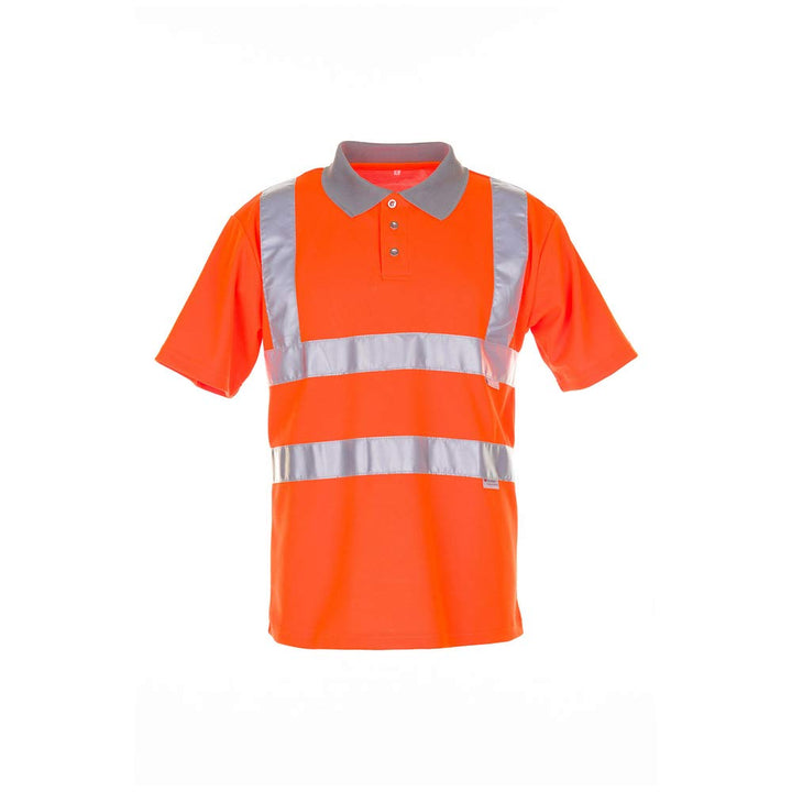 Planam Grösse 4XL Herren Warnschutz Poloshirt 2-farbig orange grau Modell 2098