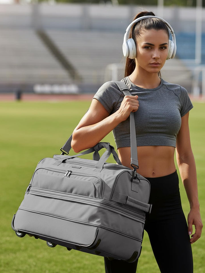 REDOLZ 2-Rollen MEDIUM Trolley-Reisetasche | Volumen mit Dehnfalte erweiterbar von 51 auf 64 Liter |