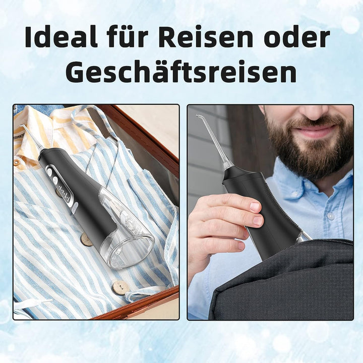 Leistungsstarke Munddusche Elektrischer Zahnreiniger 4 Modi &amp; 4 Düsen Kabellose Munddusche IPX7 Wass