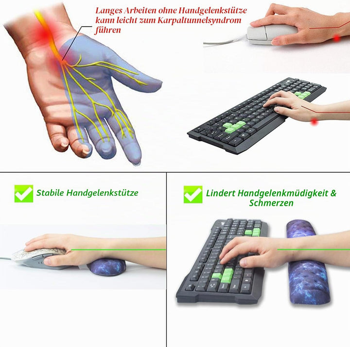 BRILA Handballenauflage – Ergonomisch Memory-Schaum Handgelenkstütze für PC Gaming Computer Laptop A