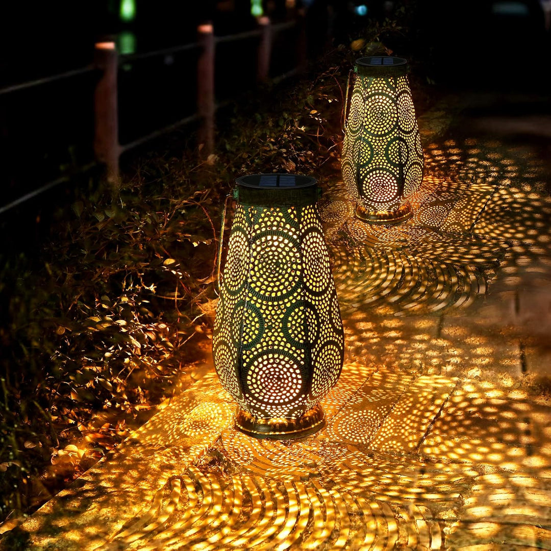 JOYCREATOR LED Solarlaterne für Aussen Gross, Metall Solarlampen für Aussen Hängend, Solar Laterne m