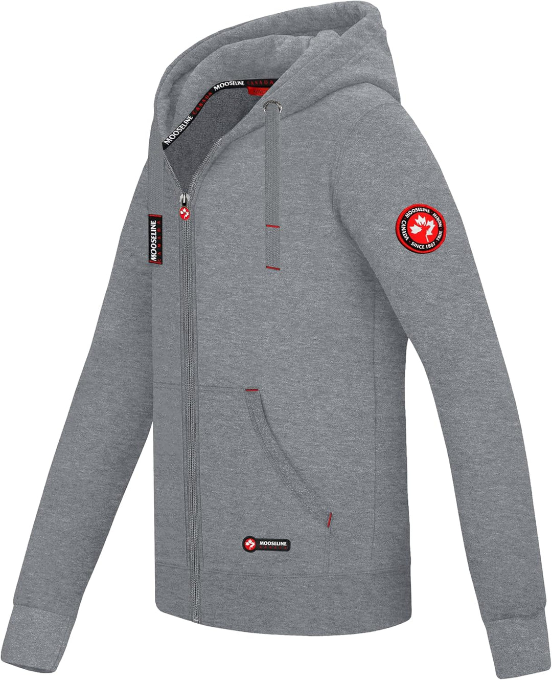 MOOSELINE Herren Sweatjacke Kapuzenjacke Trainingsjacke Hoodie mit Reissverschluss Sweat Jacke M Hel