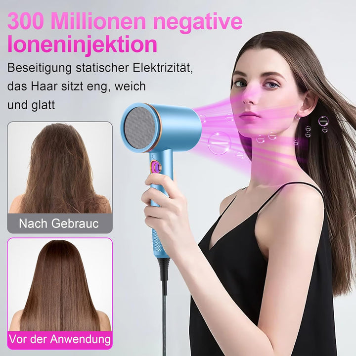 Tisoutec Föhn,Fön,Haartrockner Profi Ionen mit AC Motor 2400W Reisefön Diffusor|Haarfön 4-in-1|Heiss