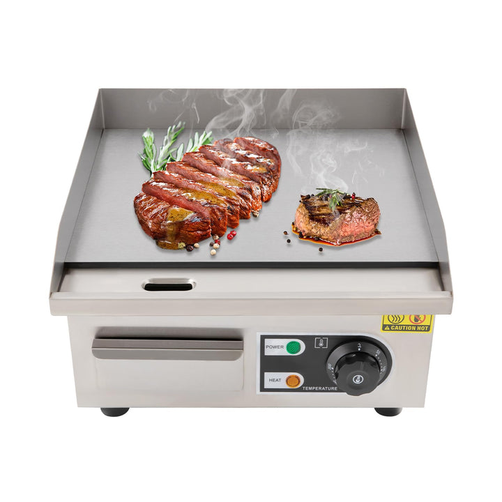 Elektrogrill, 14 Zoll Grillplatte Bratplatte Elektrisch 2000W Elektrischer Plancha Grill mit Ölspeic
