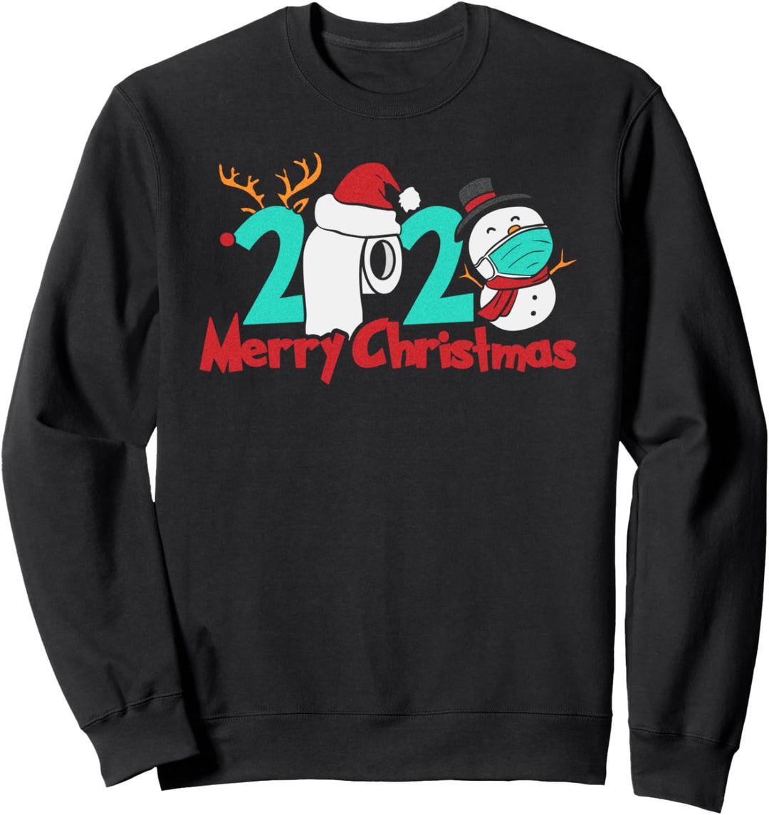 Merry Christmas 2020 Rentier Schneemann Weihnachtsmann Santa Sweatshirt