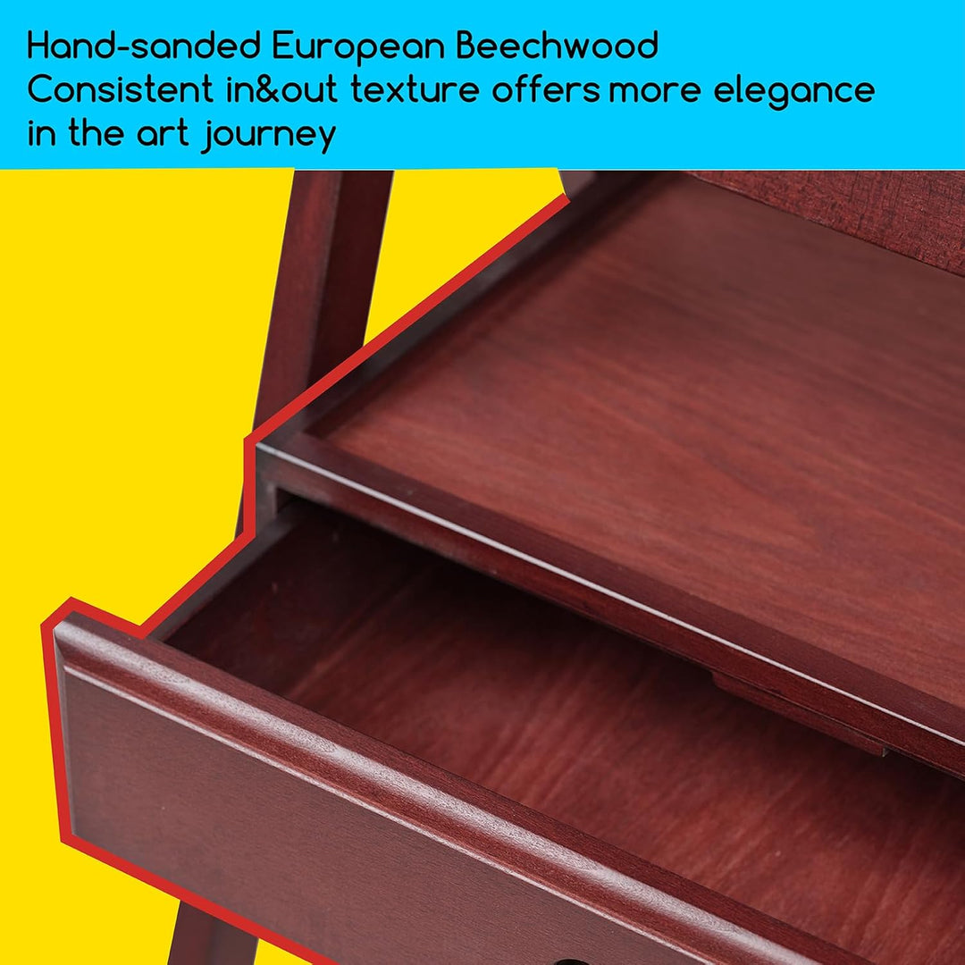 MEEDEN Staffelei Holz Gross mit Aufbewahrungsschublade, Verstellbarer Leinwand Ständer aus deutsche