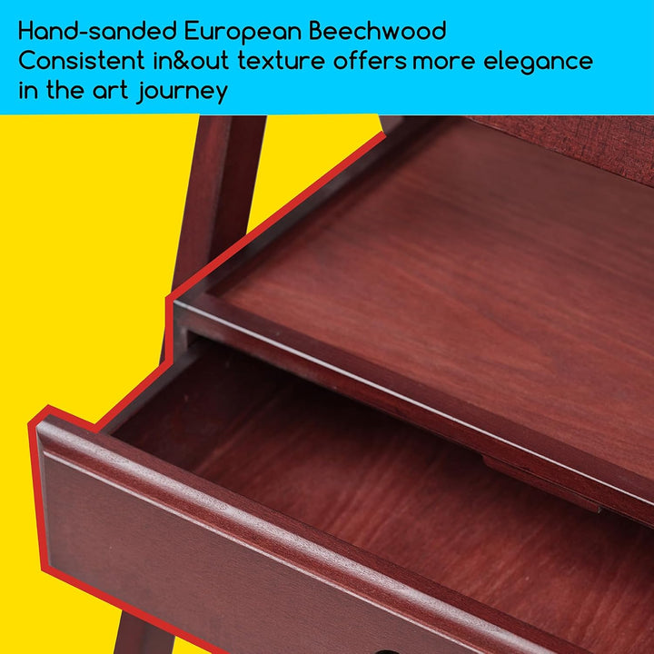 MEEDEN Staffelei Holz Gross mit Aufbewahrungsschublade, Verstellbarer Leinwand Ständer aus deutsche