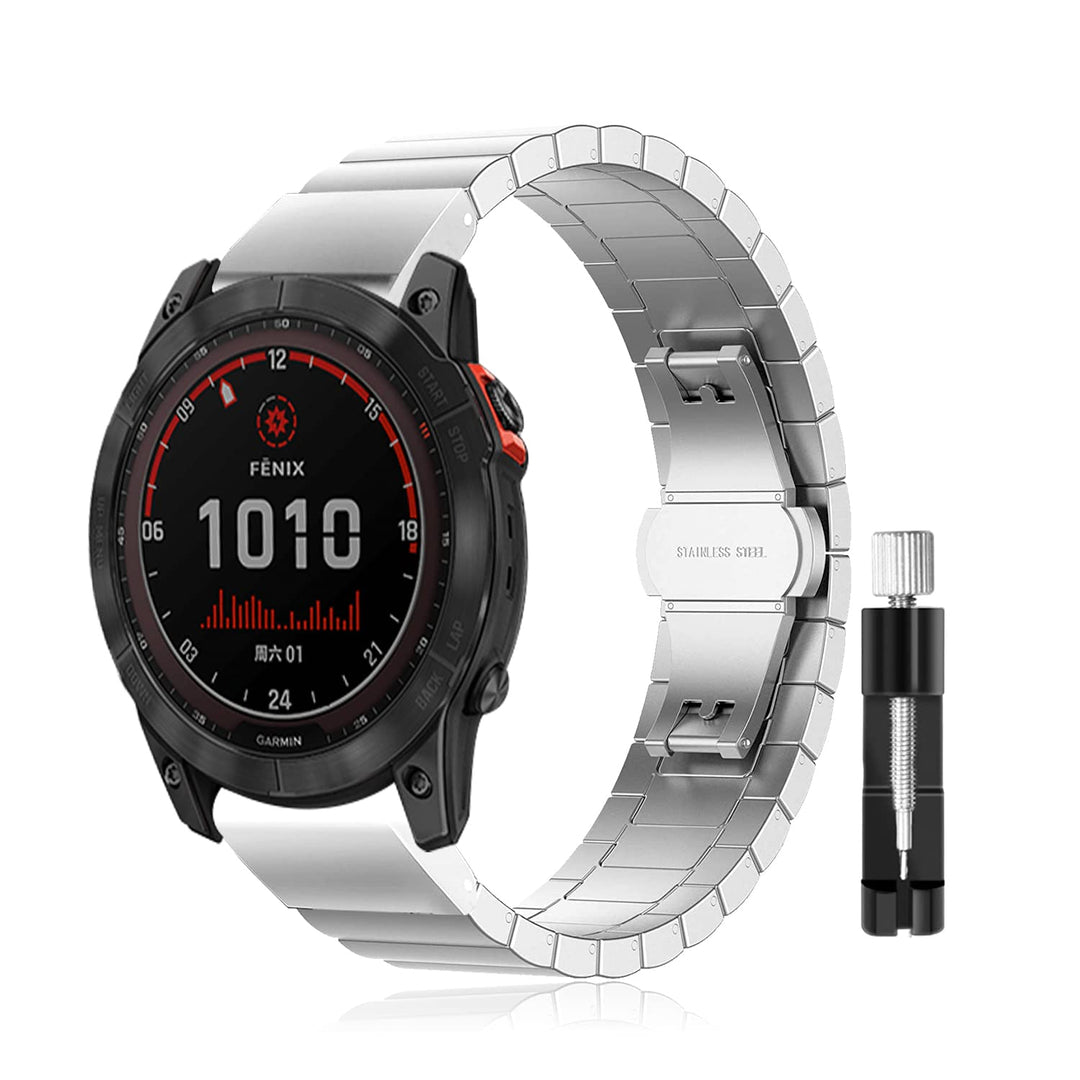 LanQii 26mm QuickFit Armband Kompatibel mit Garmin Fenix 7X Pro Solar/Fenix 7X/6X/Fenix 6X Pro, Edel
