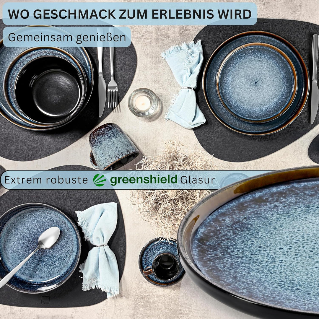 Sänger Osaka | Dessertteller 6 teilig, Steingut Teller Set 6 Personen, Kuchenteller spülmaschinenfes