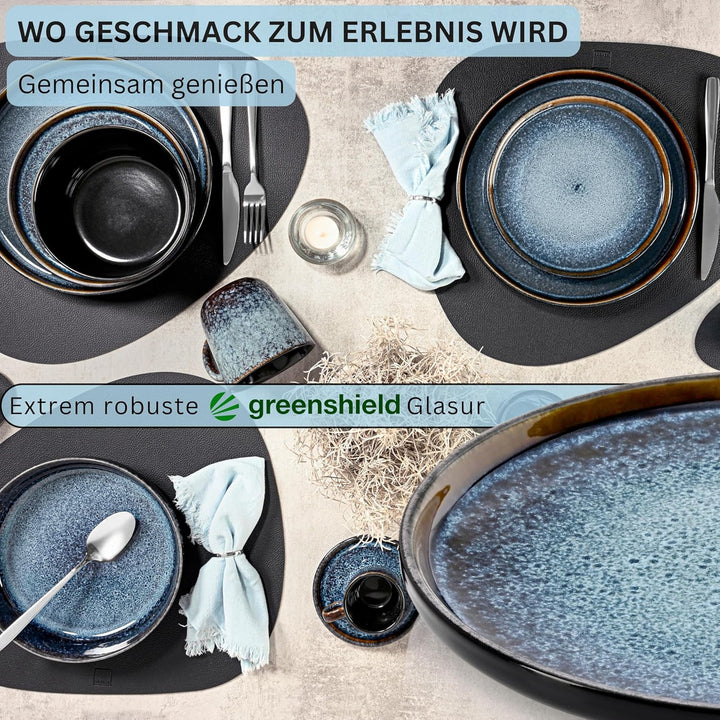 Sänger Osaka | Dessertteller 6 teilig, Steingut Teller Set 6 Personen, Kuchenteller spülmaschinenfes