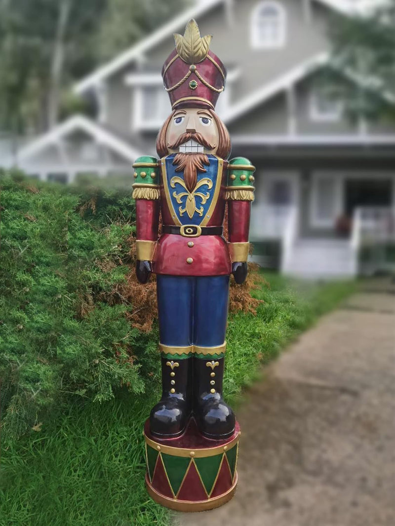 Köhko Nussknacker Soldat XL Höhe ca. 143 cm mit Bunte LED Beleuchtung im Erzgebirge-Stil Dekofigur H