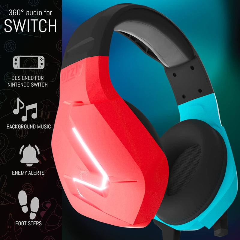 Orzly Gaming Headset für Nintendo Switch OLED Konsole , Laptop Stereo Sound with mit Geräuschunterdr