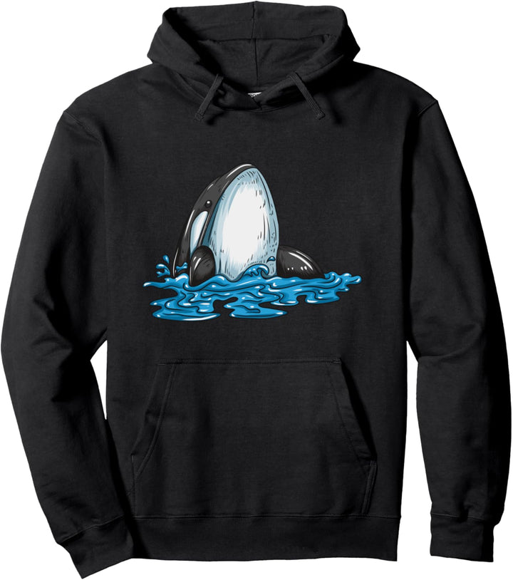 Wal Orca Wal taucht auf an Wasseroberfläche Waloutfit Orca Pullover Hoodie