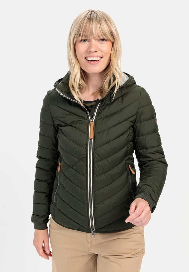 camel active Damen Steppjacke aus recyceltem Polyester 34 Dunkelgrün, 34 Dunkelgrün