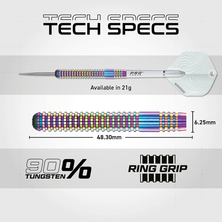 WINMAU Solaris Pro Specialist Dartpfeile-Set, Wolframstahl, mit Flights und Schäften (Stiele) 21 g u
