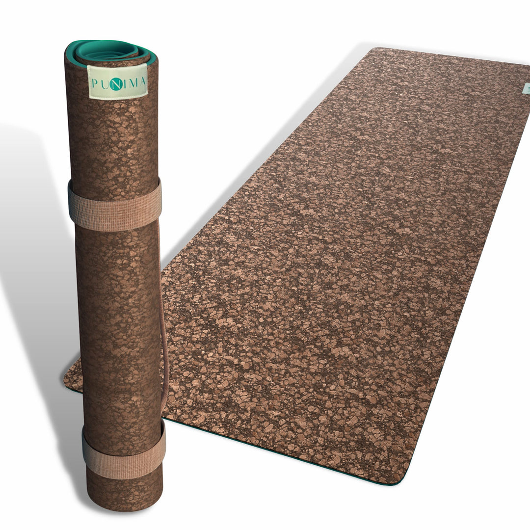 PUNIMA Yogamatte XXL, 100% Naturkautschuk und Premium Kork aus Portugal, Extra BREIT und LANG, OHNE