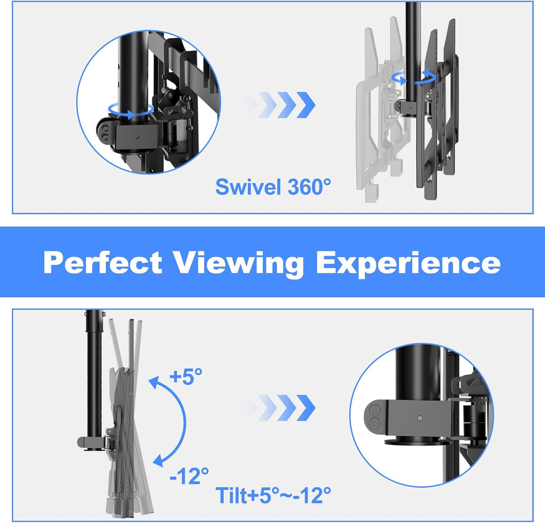 XINLEI TV Deckenhalterung, passend für die meisten 37-75 Zoll LCD-LED-Plasma-Panel-Displays mit max.