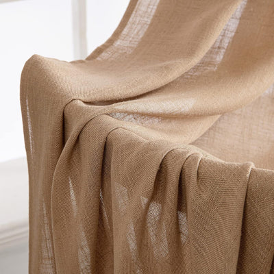 MIULEE Gardinen Vorhänge mit ösen Voile Vorhang Modern Leinenoptik Halbtransparent für Wohnzimmer Sc