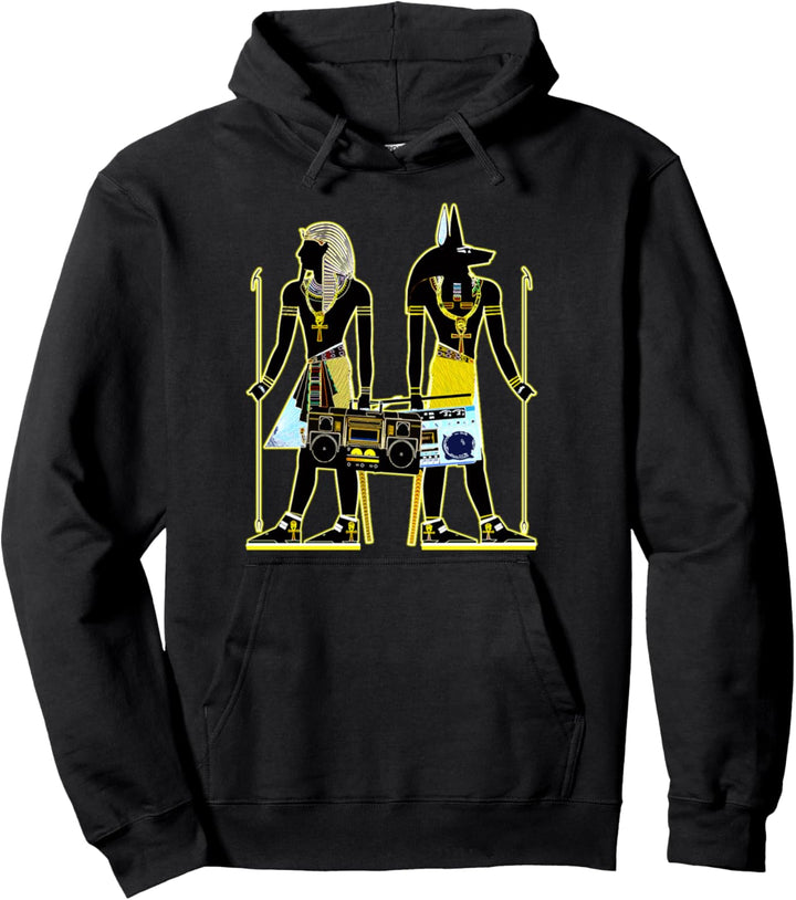 Hipster Hip Hop BoomBox Anime Ägyptische Götter Anubis Pullover Hoodie