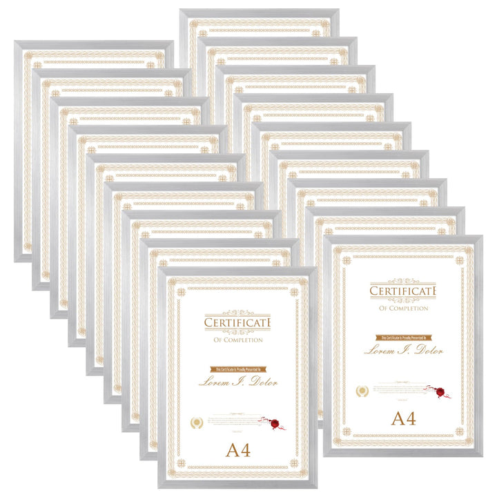 Hoikwo 18 Stück Bilderrahmen A4 Set, Silber Rahmen din A4 für 21x29,7 cm Foto Bilder Kinderzeichnung