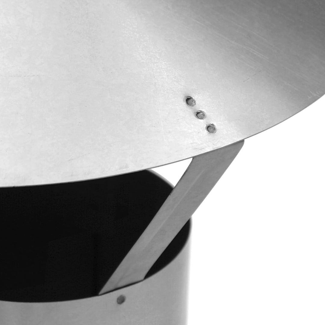 raik Ofenrohr/Rauchrohr-Stutzen 150 mm Durchmesser mit Regenhaube FAL 0,6 mm Stärke 130110013