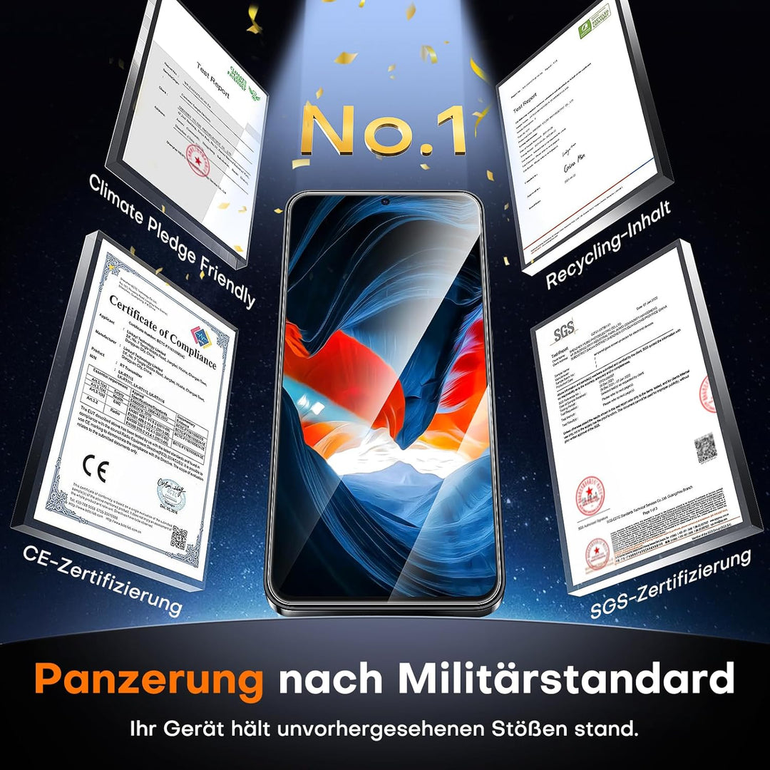 LϟK für Samsung Galaxy S24 FE Schutzfolie, 3 Stück HD-Hartglasfolie, [Auto-Installation] Kratzfest f