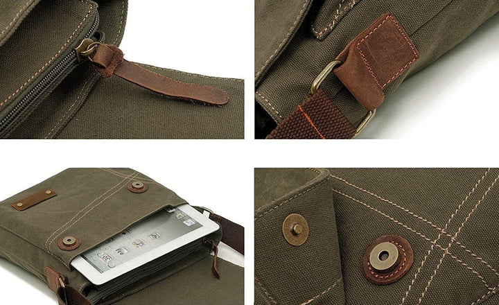 Sechunk Schultertaschen aus Segeltuch, Umhängetasche, Kuriertasche, Tagesrucksack für Damen und Herr