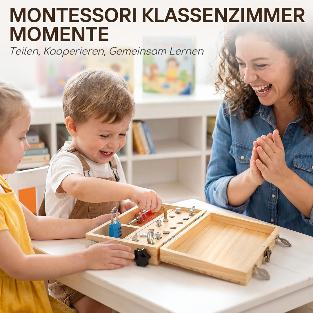 Lehoo Castle Montessori Spielzeug ab 3 4 5 Jahre, Kinder Werkzeugkoffer mit Werkzeug Motorikspielzeu