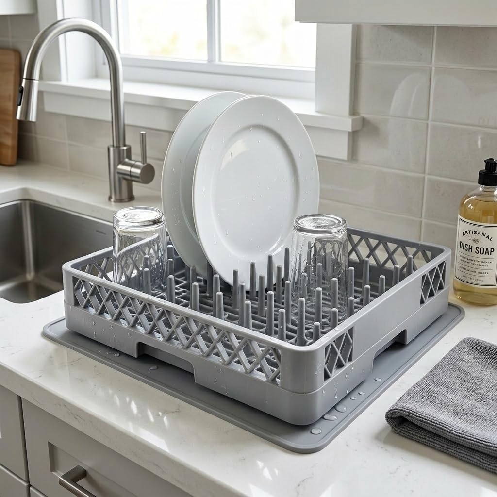 2+1 Set Spülkorb 50x50 für Gastro Spülmaschine – 2x Tellerspülkorb + 1x Besteckspülkorb (Durchfallsc