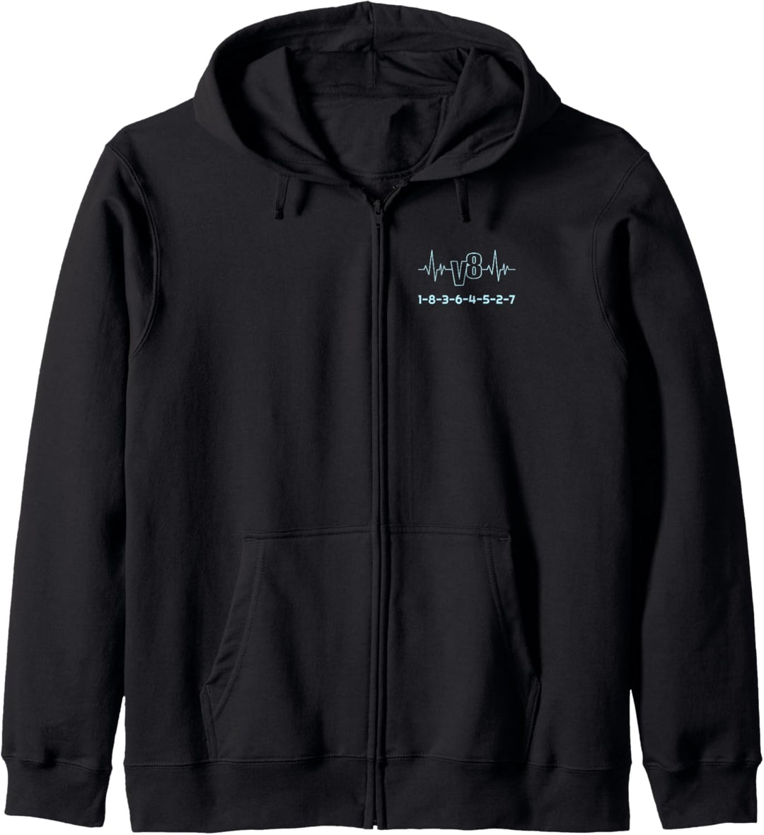 V8 Herzschlag Design für Achtzylinder Autofans Kapuzenjacke