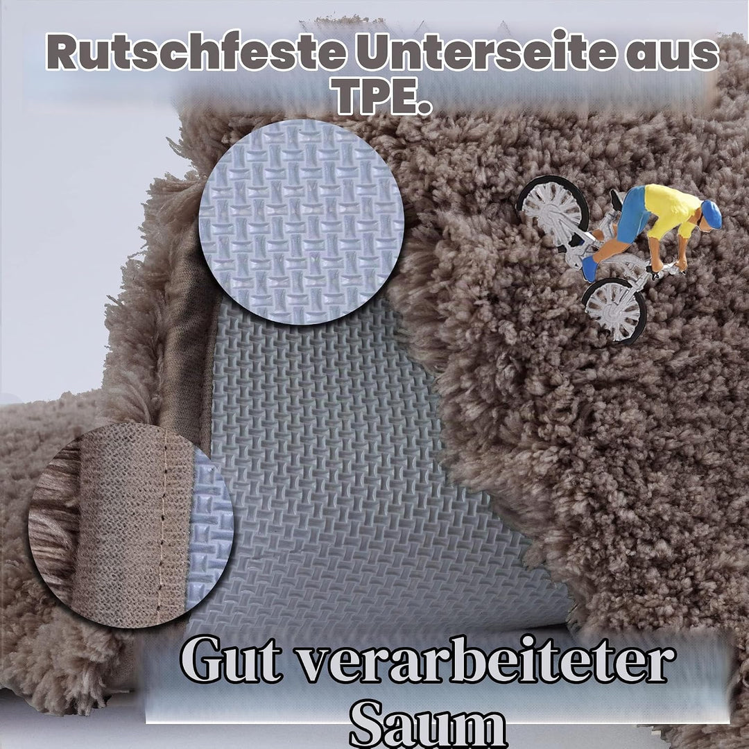 ROLIZOE WC Vorleger mit Ausschnitt Extrem Dicker WC Teppich rutschfest Klovorleger Hochsaugfähige St