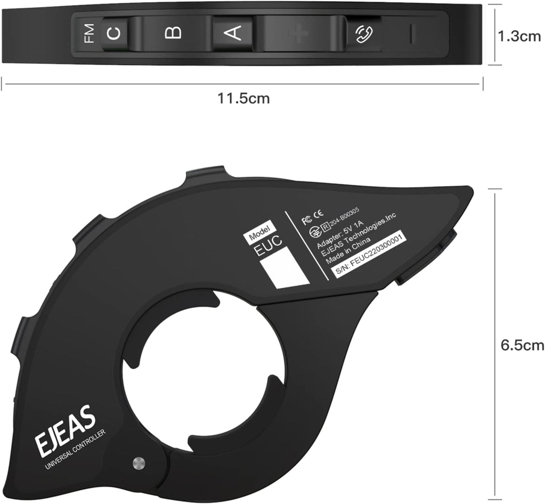 EJEAS EUC Motorrad-Fernbedienungsgriff Wird verwendet, Q2/Q7/V4 Plus/Q4 Motorradhelm Bluetooth-Gegen